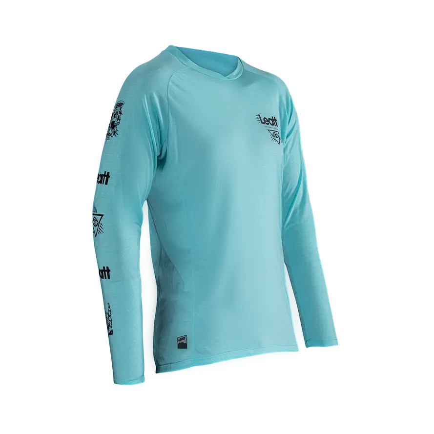 Leatt Gravity 2.0 Long Sleeve MTB Jersey - Aqua - 2024