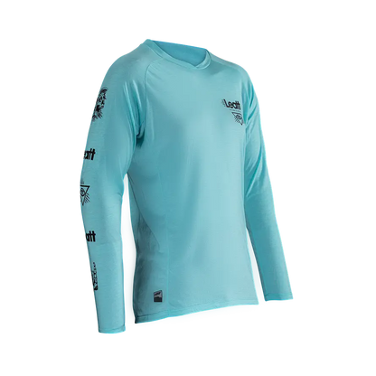 Leatt Gravity 2.0 Long Sleeve MTB Jersey - Aqua - 2024