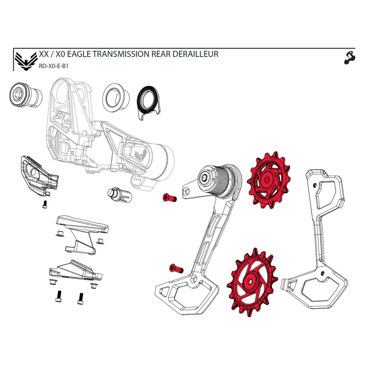 SRAM GX/X0 Eagle T-Type AXS Rear Derailleur Pulley Kit