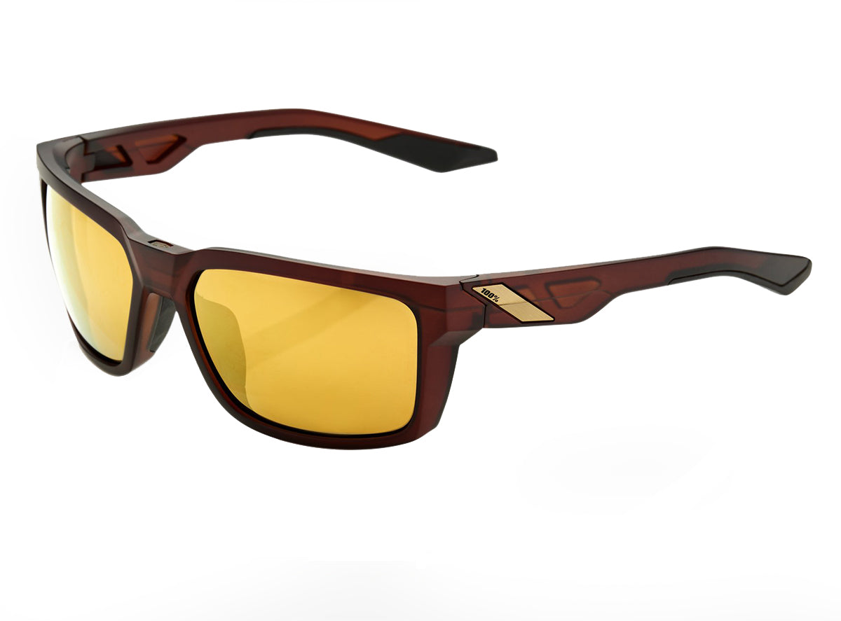 100% Daze - Soft Tact Rootbeer Casual Sunglasses - Flash Gold Lens Brown  