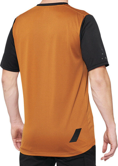 100% Ridecamp Short Sleeve MTB Jersey - Terracotta-Black