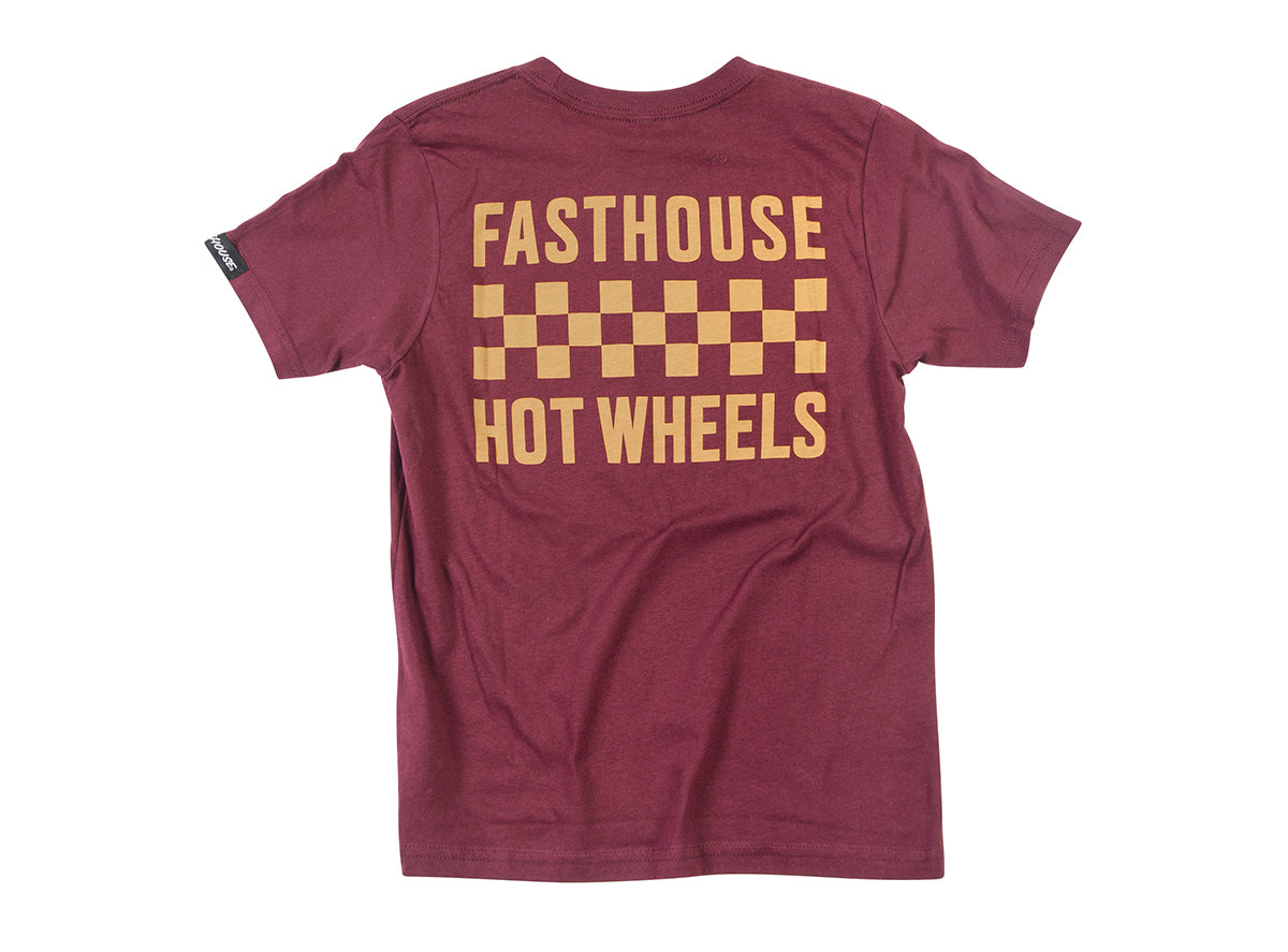 FastHouse Stacked Hot Wheels Tee - Maroon