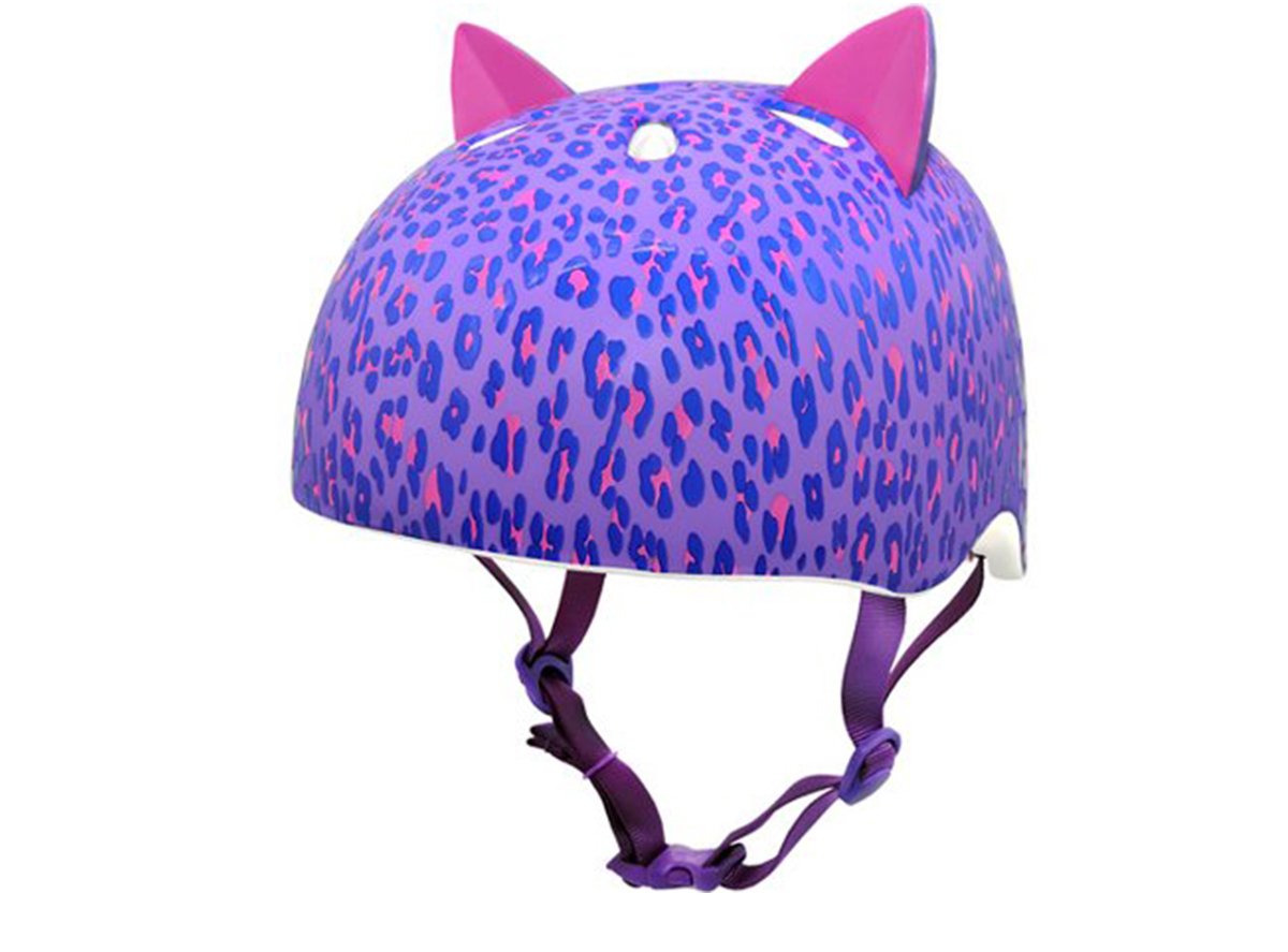 C.Preme Krash Youth Helmet - 8 Plus - Leopard Kitty-Purple Leopard Kitty - Purple One Size 