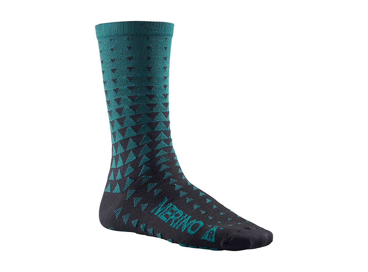 Mavic Ksyrium Merino Graphic Sock - Majolica Blue-Black Majolica Blue - Black Small 