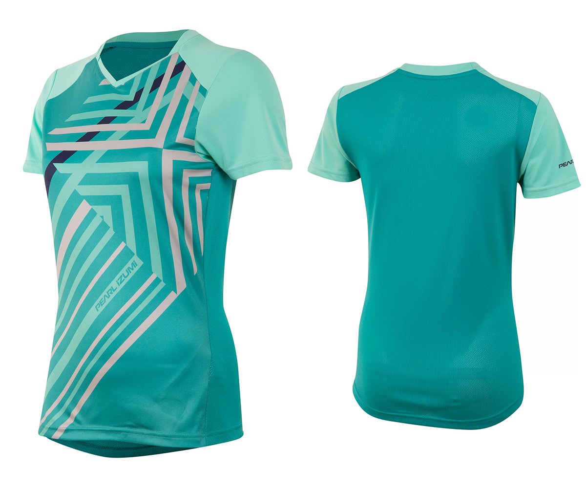 Pearl Izumi Launch Short Sleeve MTB Jersey - Womens - Aqua Mint Aqua Mint Large 