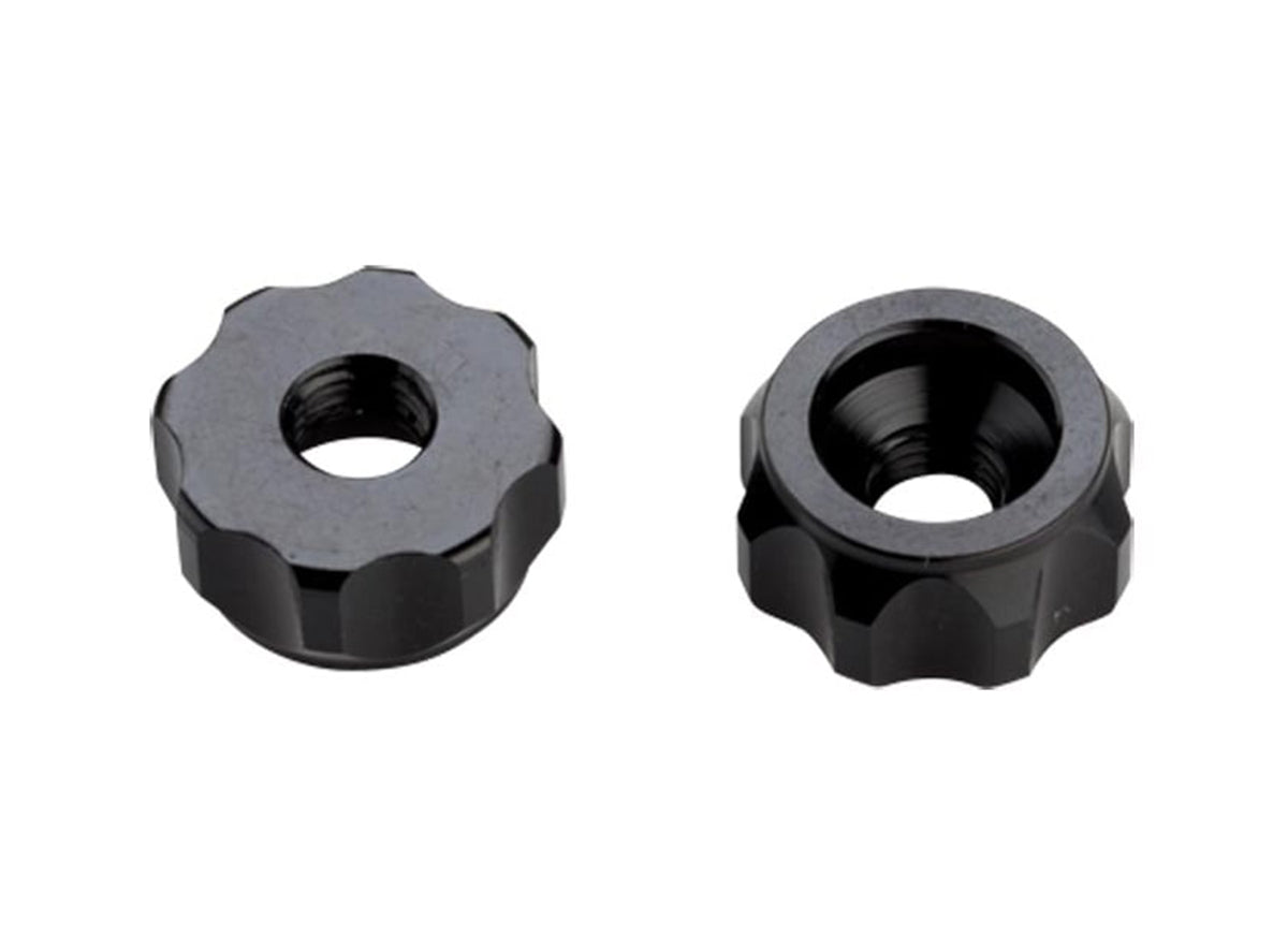 Problem Solvers Super P-Nut Oversized Presta Valve Nut Black Pair - Aluminum 