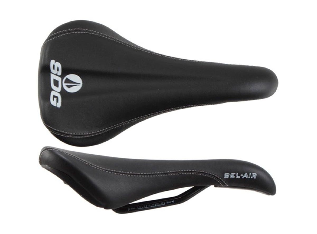 SDG Bel Air RL Steel MTB Saddle - Black-White Black - White  