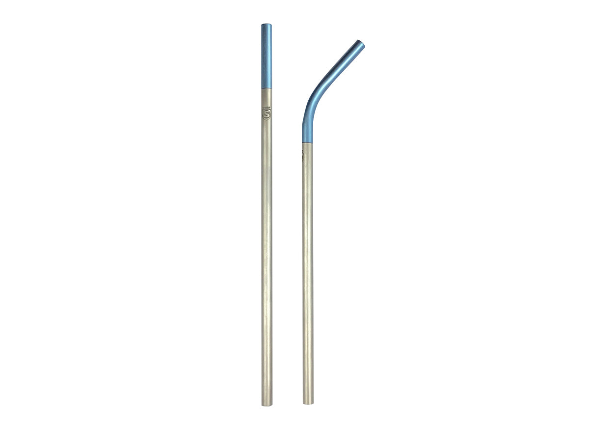 Silca Titanium Straw Set - Aqua Aqua Pair - 2 Straws 