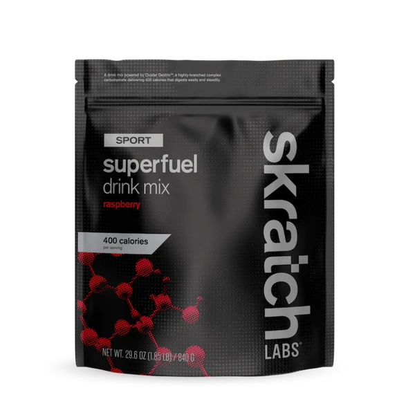 Skratch Labs Sport Superfuel Drink Mix - Raspberry Raspberry 840g - 8 Serving Resealable Bag 
