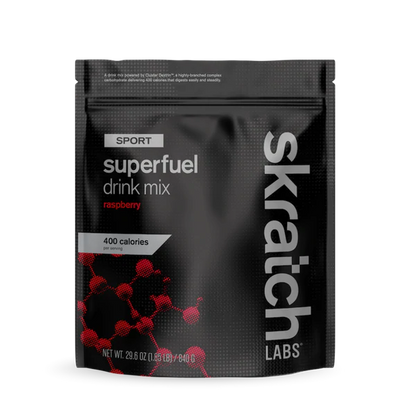 Skratch Labs Sport Superfuel Drink Mix - Raspberry Raspberry 840g - 8 Serving Resealable Bag 
