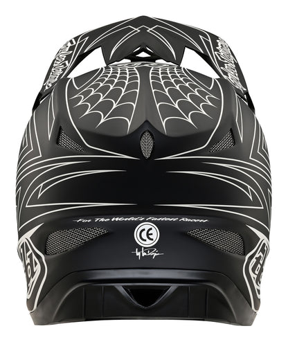 Troy Lee Designs D3 Fiberlite Full Face Helmet - Spider Stripe - Black