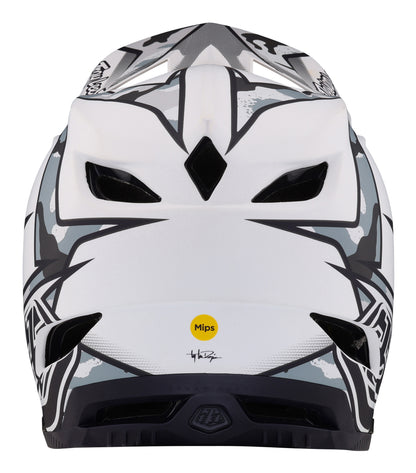 Troy Lee Designs D4 Composite Full Face Helmet with MIPS - Matrix Camo - White - 2023