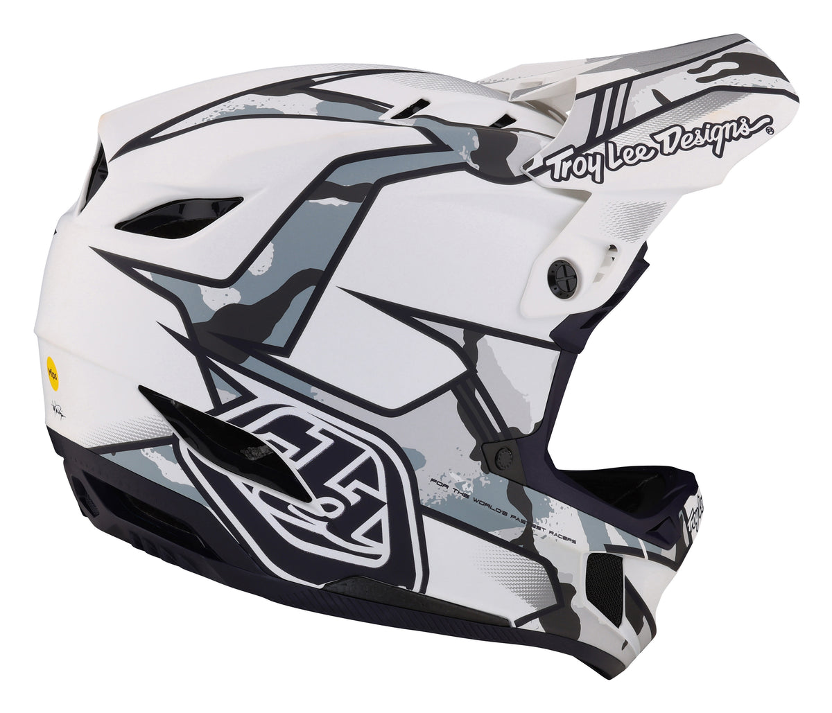 Troy Lee Designs D4 Composite Full Face Helmet with MIPS - Matrix Camo - White - 2023