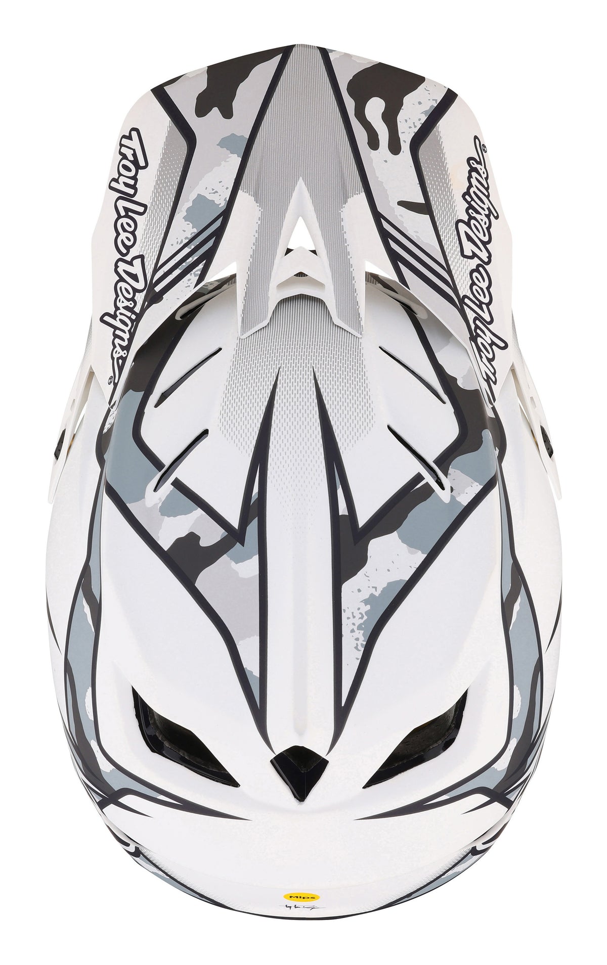 Troy Lee Designs D4 Composite Full Face Helmet with MIPS - Matrix Camo - White - 2023