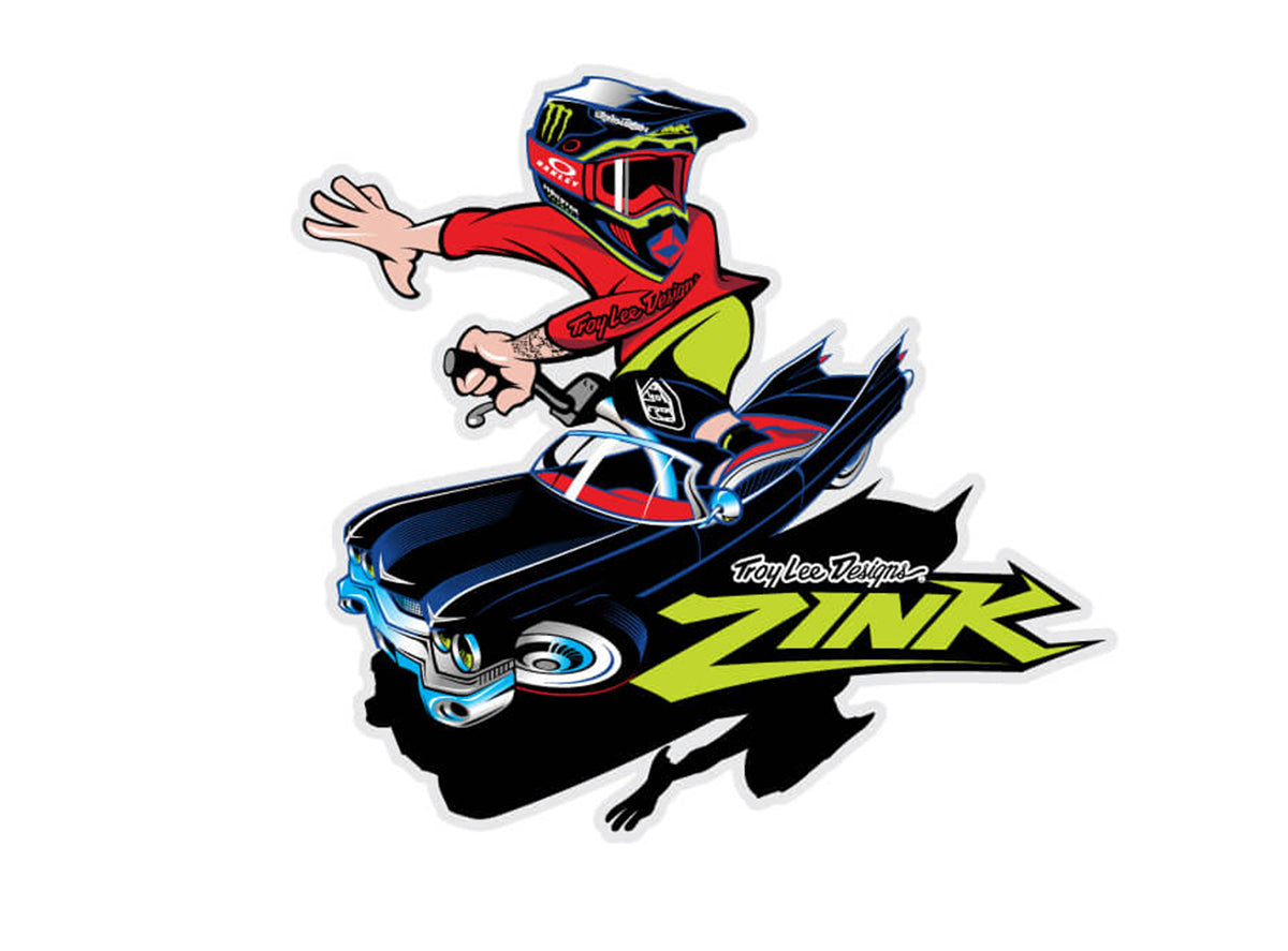 Troy Lee Designs Cam Zink Sticker Red - Yellow  